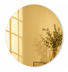 Housevitamin wandspiegel rond goudkleurig 60 cm