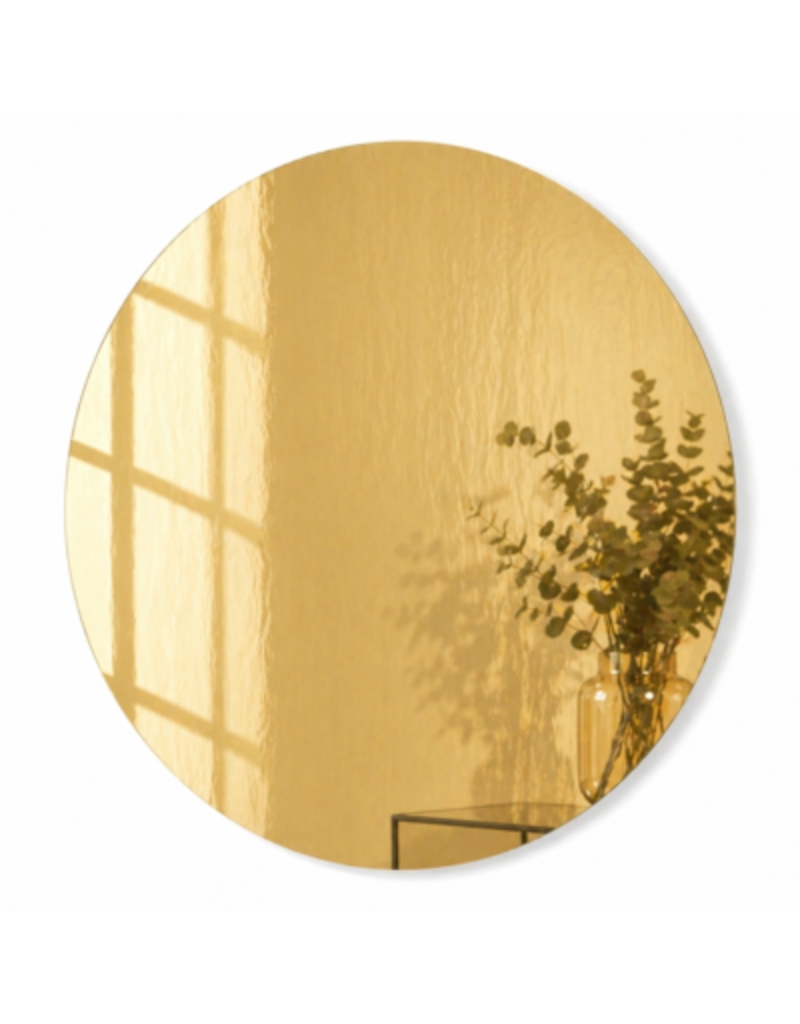 Housevitamin wandspiegel rond goudkleurig 60 cm
