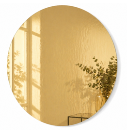 Housevitamin wandspiegel rond goudkleurig 80 cm