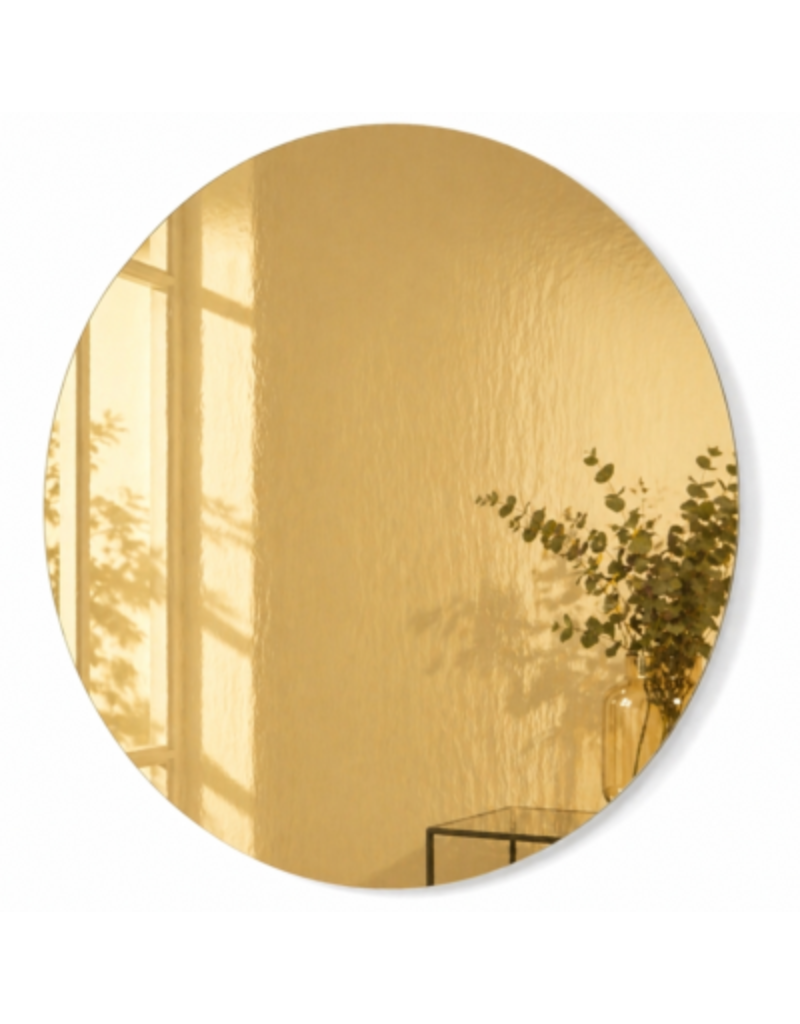 Housevitamin wandspiegel rond goudkleurig 80 cm