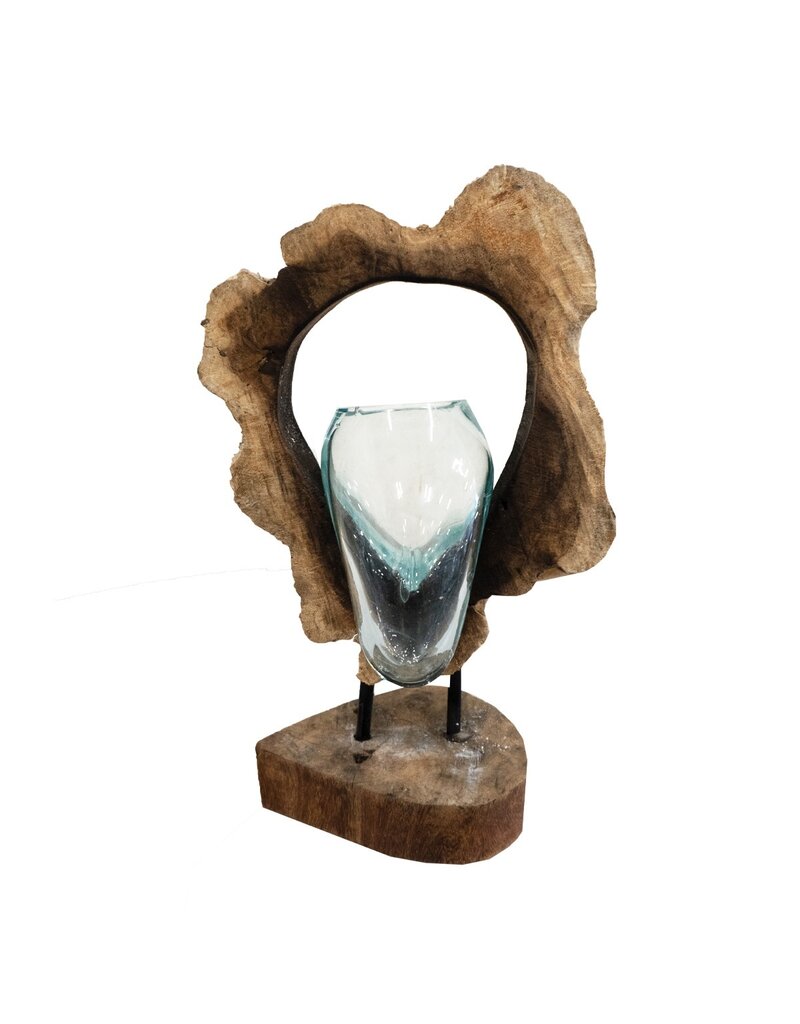 Damn Glas in Hout Vaas