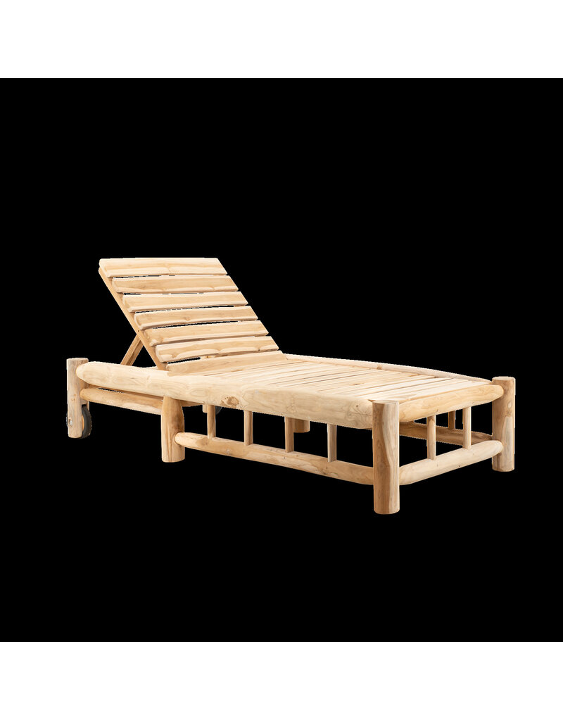 Damn Ligstoel met Wielen Barney Teak