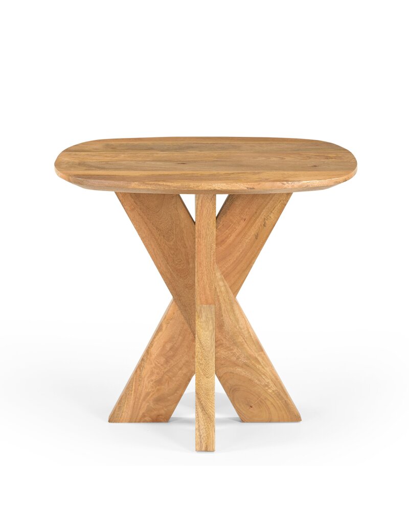 Damn Bijzettafel Deens Ovaal Runa met Houten Onderstel 60