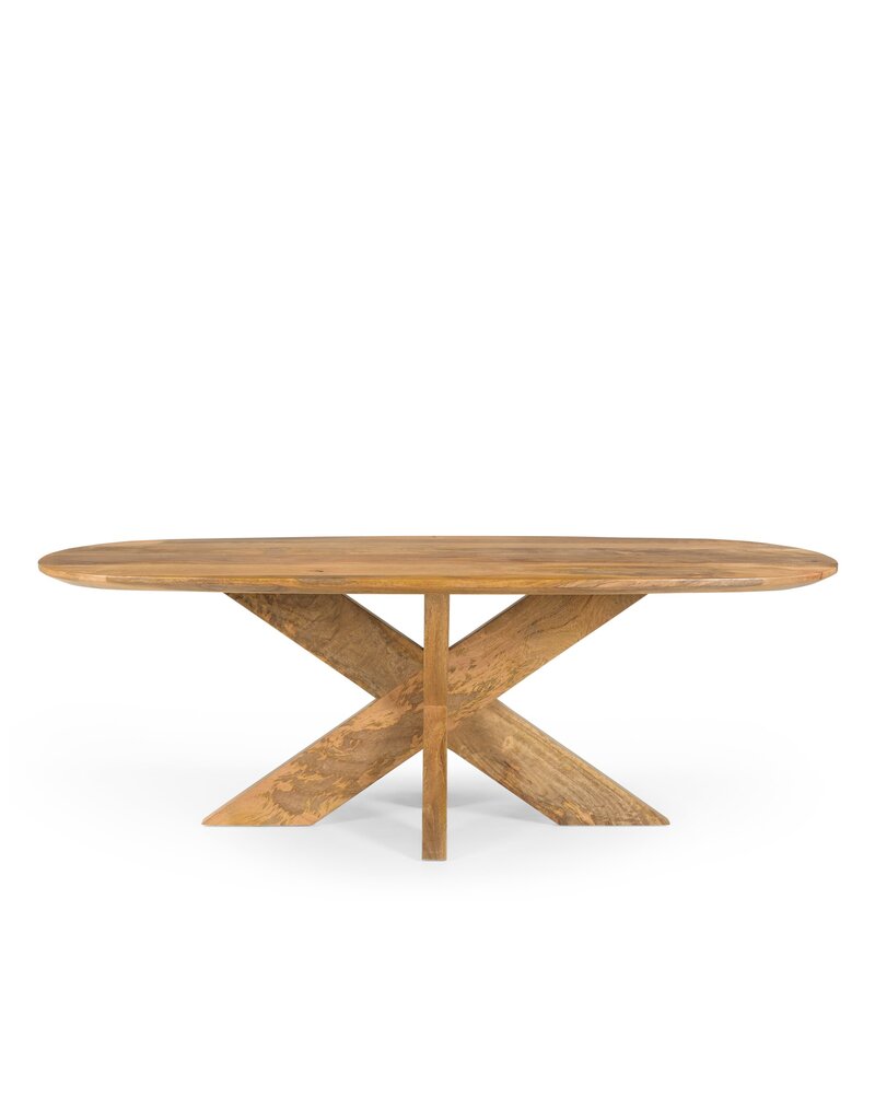 Damn Salontafel Deens Ovaal Runa met Houten Onderstel 130