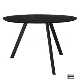 Damn Eettafel Rond Berlin Zwart 150