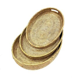 Damn Oval tray rattan S/3