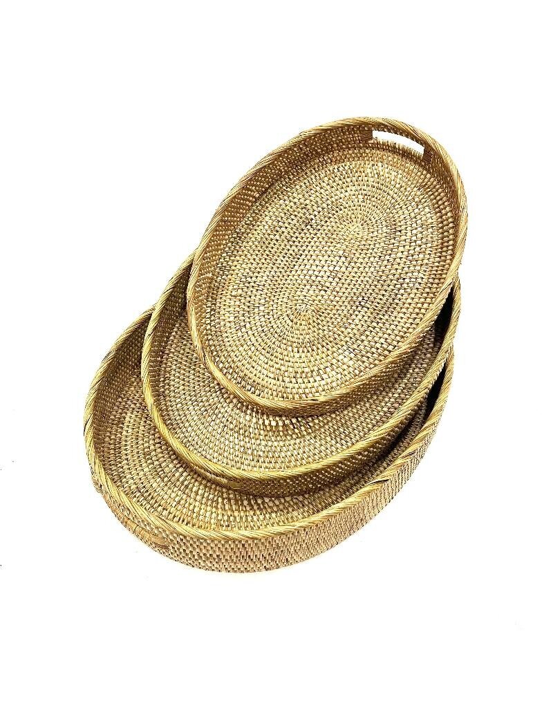 Damn Oval tray rattan S/3