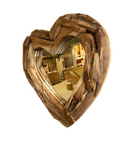Damn Mirror teak  love 50x50cm