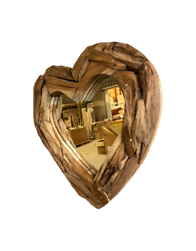 Damn Mirror teak  love 50x50cm