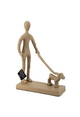 Damn Beeld man met hond beige