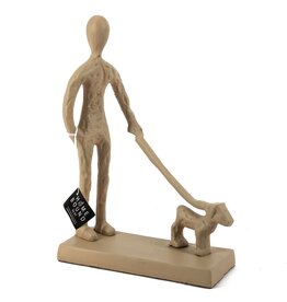 Damn Beeld man met hond beige
