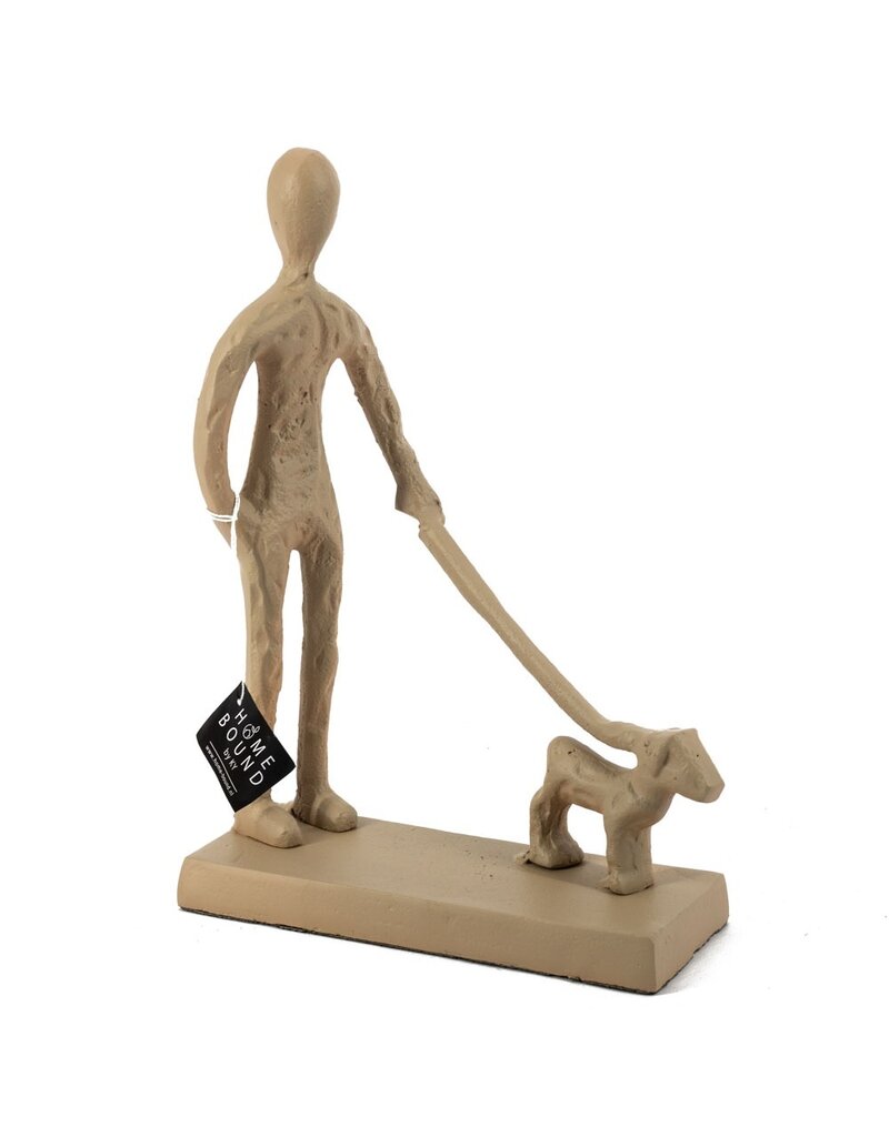 Damn Beeld man met hond beige