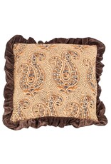 Damn Kussen batik met roezels sandstone 45x45cm
