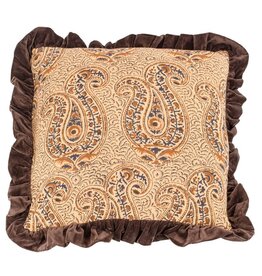 Damn Kussen batik met roezels sandstone 45x45cm