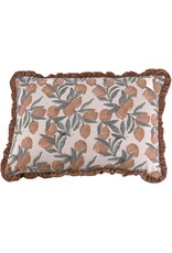 Damn Kussen fruits met roezels oranje 40x60cm