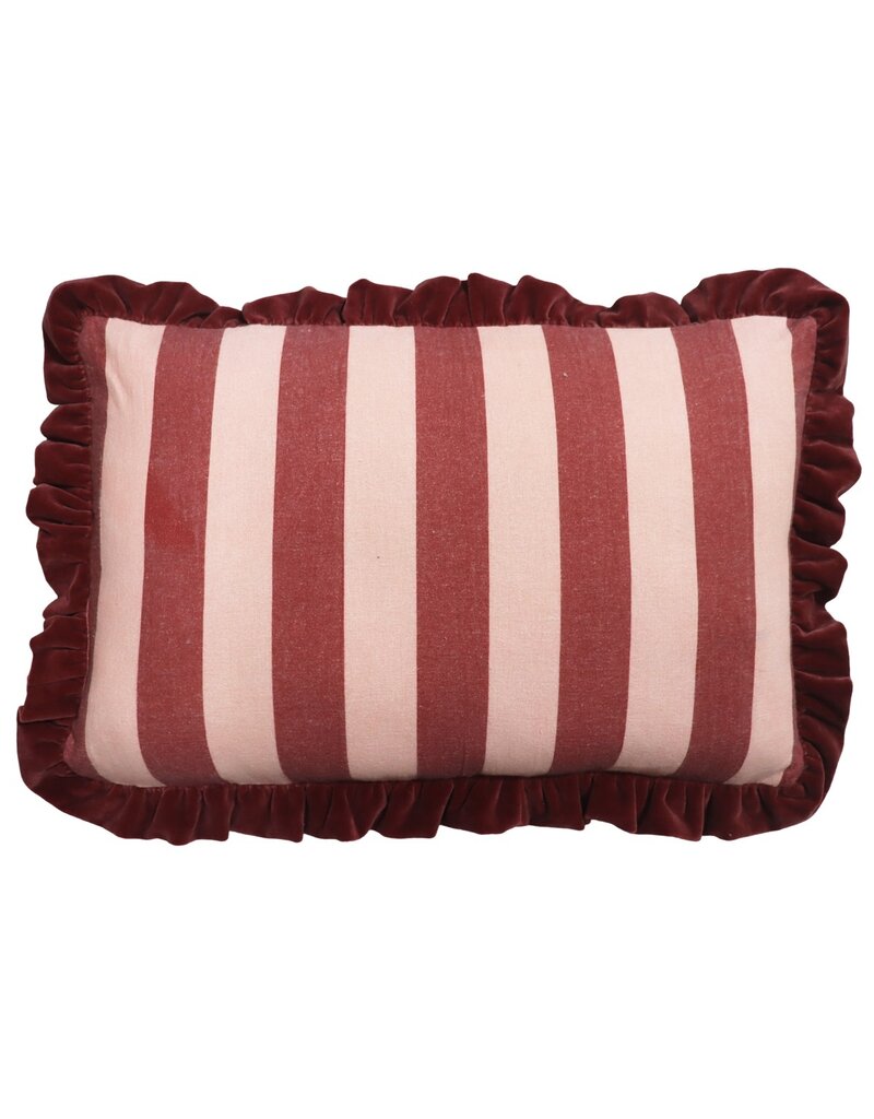 Damn Kussen Kaia met roezels striped 40x60cm