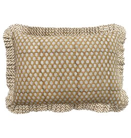 Damn Kussen retro met roezels gold 40x60cm