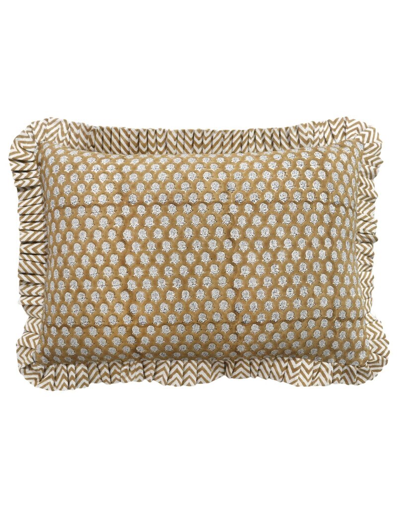 Damn Kussen retro met roezels gold 40x60cm