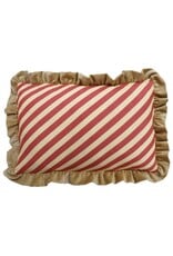 Damn Kussen striped met roezels gold 40x60cm