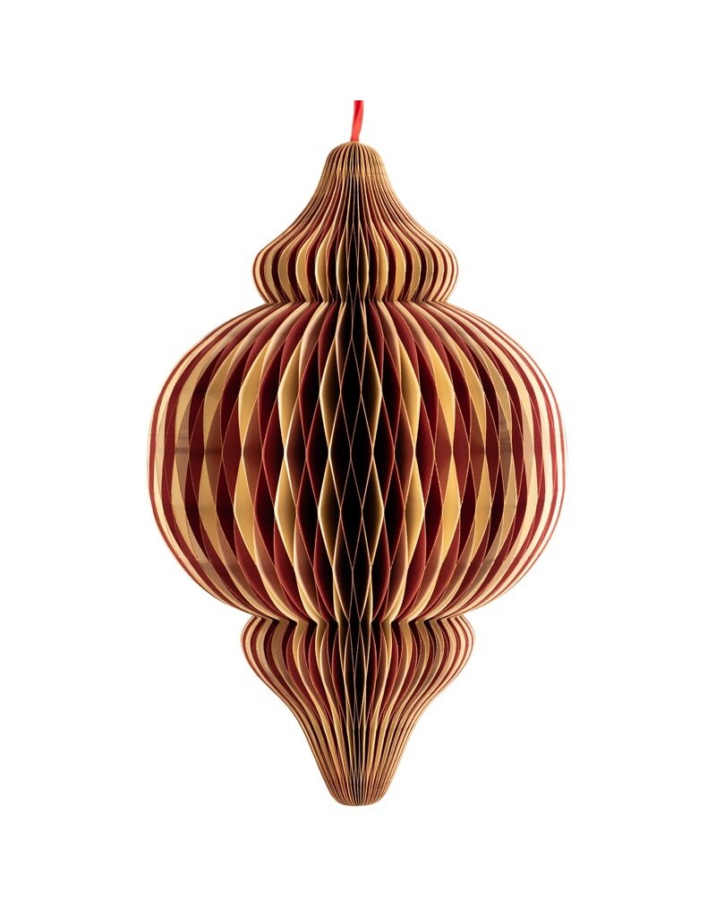 Damn Papieren honeycomb hanger 75cm rood met wit