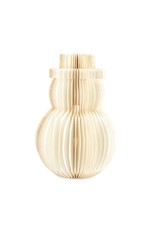 Damn Papieren honeycomb sneeuwpop 30cm wit met verlichting
