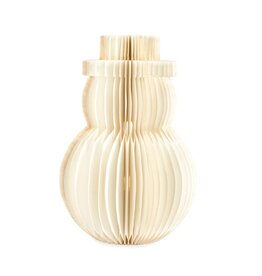 Damn Papieren honeycomb sneeuwpop 30cm wit met verlichting