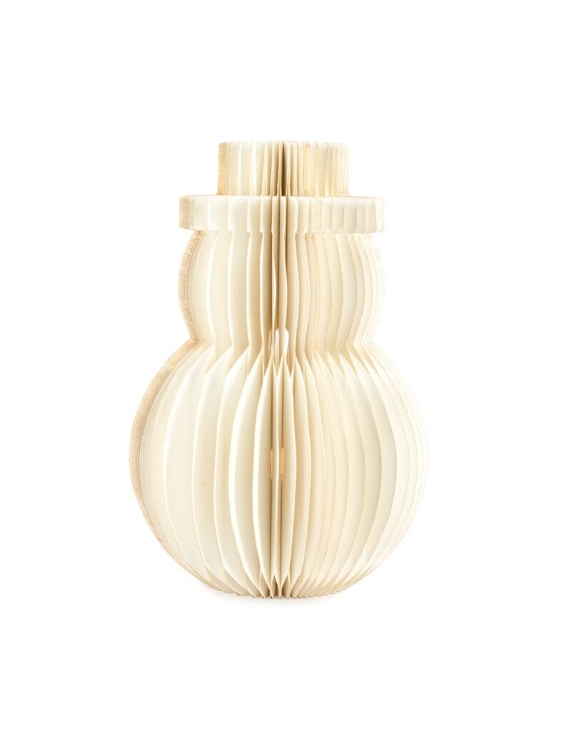 Damn Papieren honeycomb sneeuwpop 30cm wit met verlichting