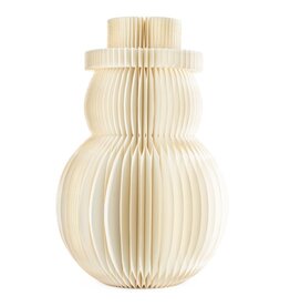 Damn Papieren honeycomb sneeuwpop 60cm wit met verlichting