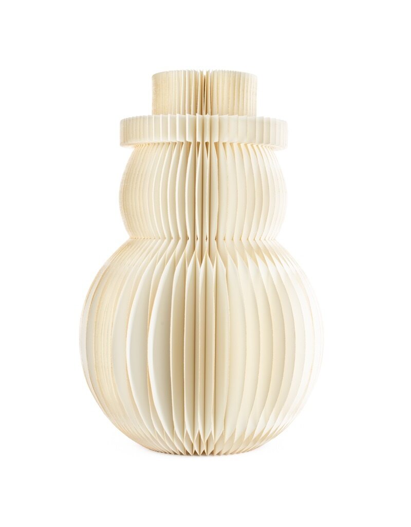Damn Papieren honeycomb sneeuwpop 60cm wit met verlichting