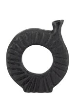 Damn Houten donut vaas zwart
