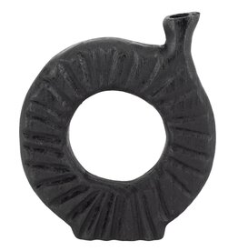 Damn Houten donut vaas zwart