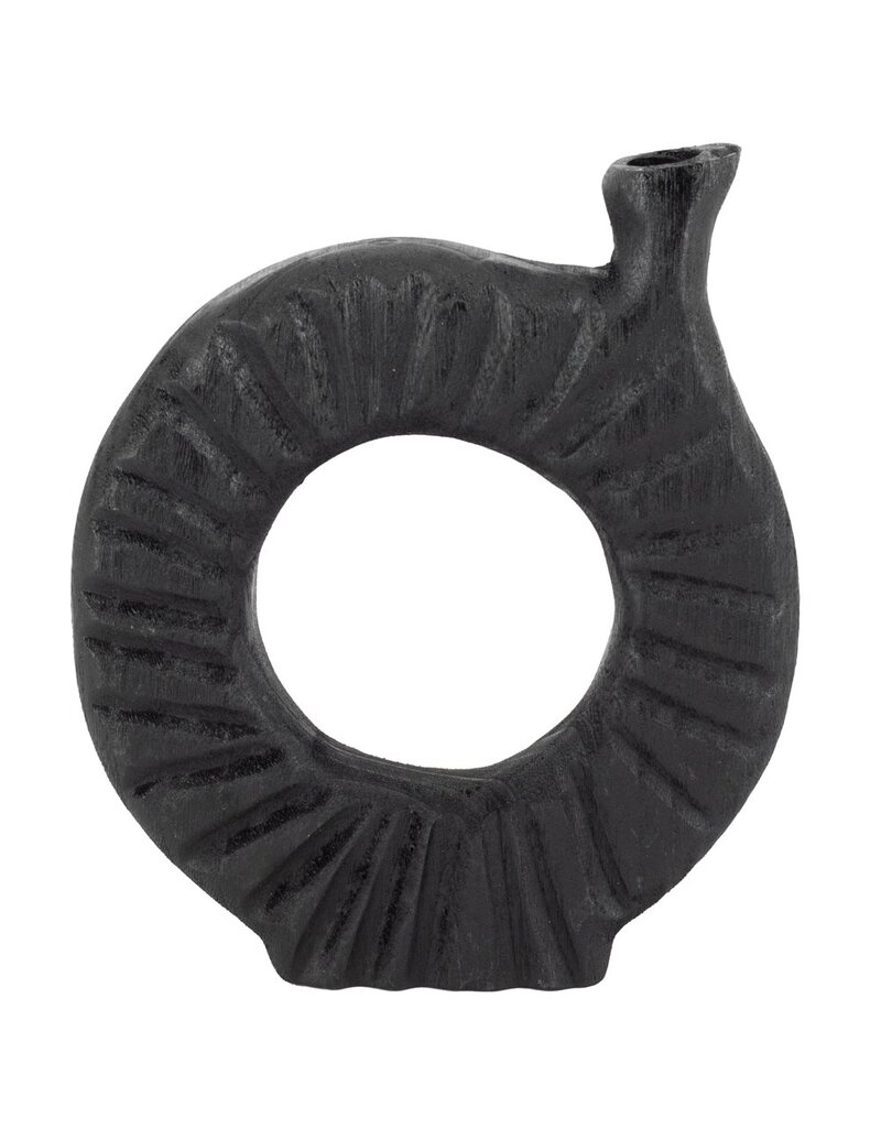 Damn Houten donut vaas zwart