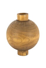 Damn Houten ronde vaas walnut