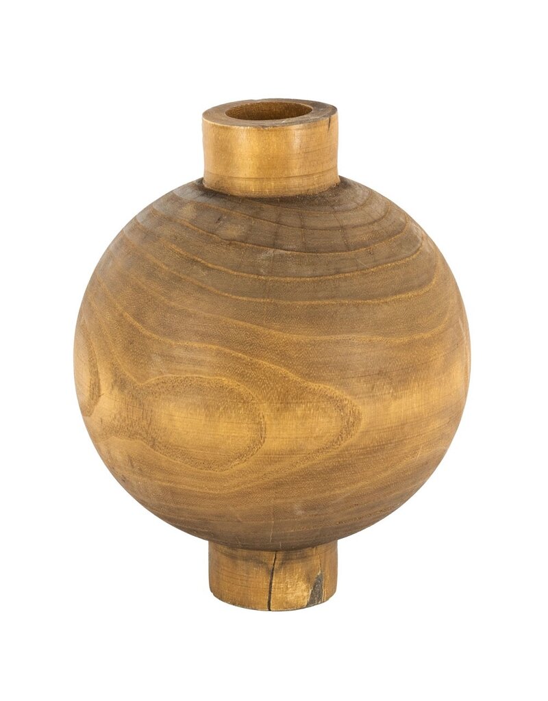 Damn Houten ronde vaas walnut