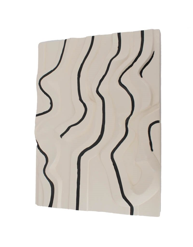 Damn Wanddecoratie art wit met zwart