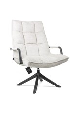 Damn Draaifauteuil Hidde met arm in bouclé naturel**