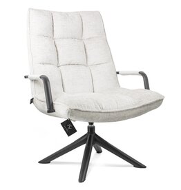 Damn Draaifauteuil Hidde met arm in bouclé naturel**