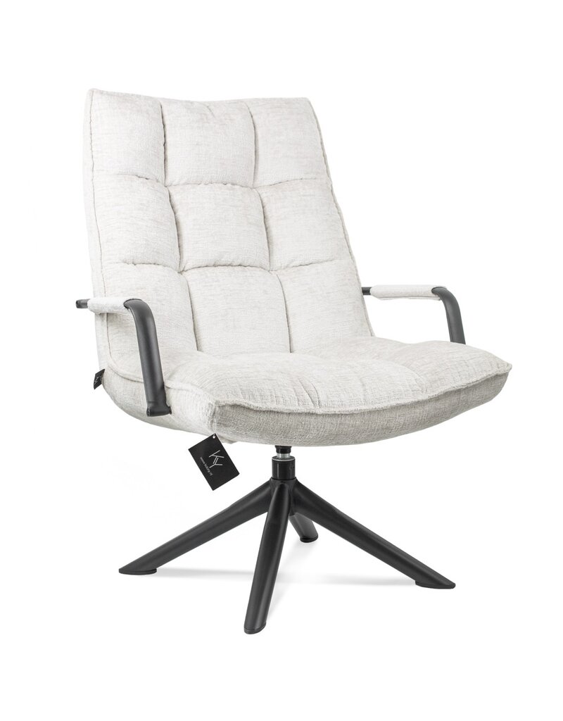 Damn Draaifauteuil Hidde met arm in bouclé naturel**