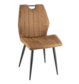 Damn Eetkamerstoel Josina in stof cowboy cognac**
