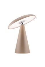 Damn Bureaulamp Mush LED op accu mat taupe, afneembare kap
