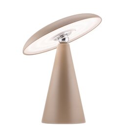 Damn Bureaulamp Mush LED op accu mat taupe, afneembare kap