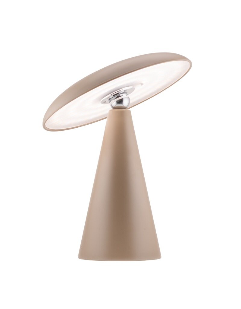 Damn Bureaulamp Mush LED op accu mat taupe, afneembare kap