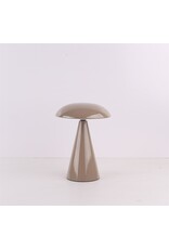 Damn Bureaulamp Mushie LED op accu taupe, afneembare kap