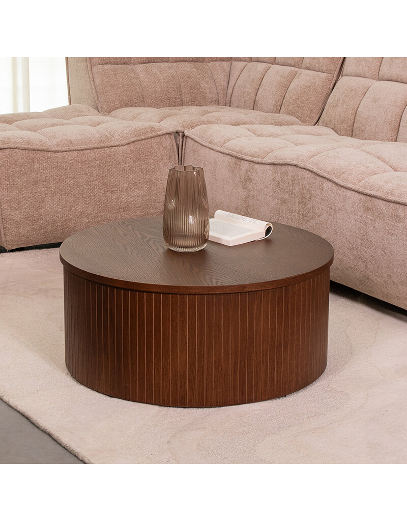 Damn LABEL51 Salontafel Oliva - Walnoot - Eiken - 70 cm - Rond