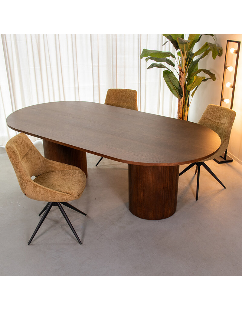 Damn LABEL51 Eetkamertafel Oliva - Walnoot - Eiken - 240 cm