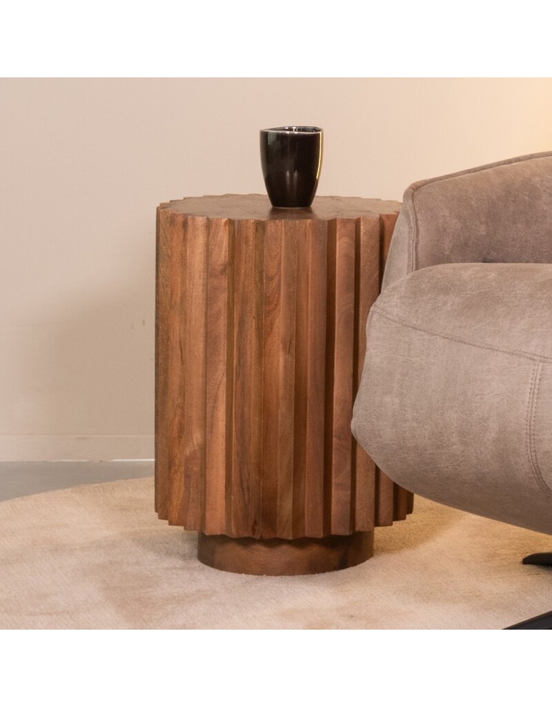 Damn LABEL51 Bijzettafel Novan - Nature Smooth - Mangohout - 35 cm