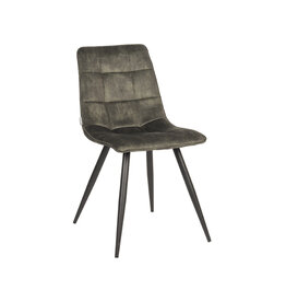 Damn LABEL51 Eetkamerstoel Jelt - Hunter - Velvet - Zwart Metalen Frame
