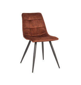 Damn LABEL51 Eetkamerstoel Jelt - Rust - Velvet - Zwart Metalen Frame