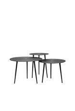 Damn LABEL51 Salontafel Set Nobby - Zwart - Metaal - 60 cm - Rond