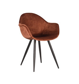 Damn LABEL51 Eetkamerstoel Forli - Rust - Velvet - Zwart Metalen Frame
